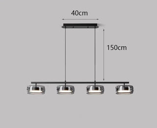 Industrial Ceiling Light – Modern Linear Pendant Light With Smoked Glass Shades