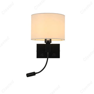 LED Fabric Wall Light – Adjustable Reading Lamp With Soft Lampshade & Warm Frame