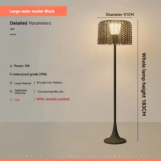 Woven Metal Garden Lamp – Outdoor Solar Lights | Braided Metal Lamp by Lumavera