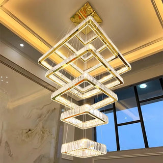 Modern Crystal Chandelier – Elegant LED Ceiling Lamp with Remote Control