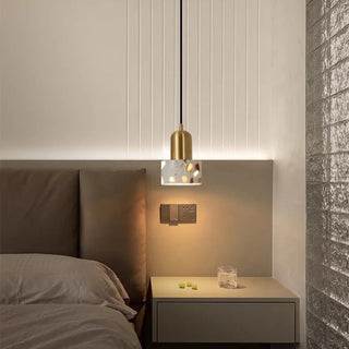 LED Pendant Light – Modern Pendant Lamp with Travertine Stone Shade | Warm Ambient Lighting