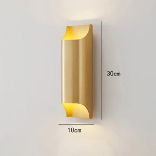 Gold Brass Wall Light – Bi Directional Metal Wall Sconce for Living Room Lighting
