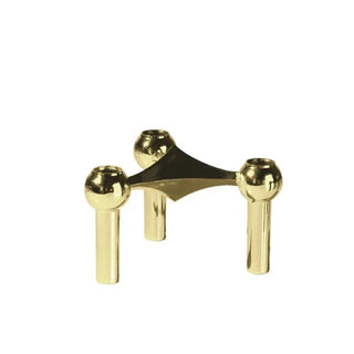 metal candlestick holder scandinavian modular candle stand molecular structure front view