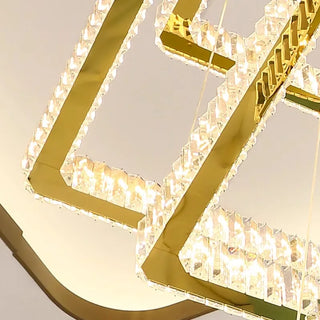 Modern Crystal Chandelier – Elegant LED Ceiling Lamp with Remote Control