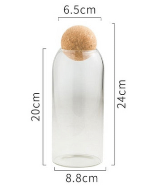 glass sealed jar airtight cork stopper kitchen storage container natural view