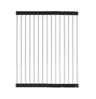 kitchen mat rack stainless steel sink drying rack silicone grip front view