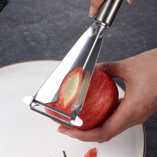 triangle carving knife professional stainless steel fruit peeler 24cm close-up