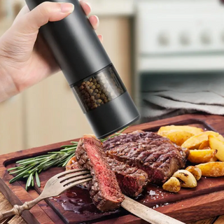 electric salt grinder adjustable pepper mill led light usb rechargeable detail