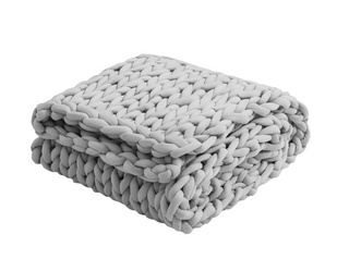 weighted knitted blanket wool comfort throw deep pressure touch front view