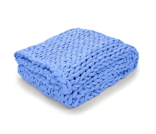 weighted knitted blanket wool comfort throw deep pressure touch side view