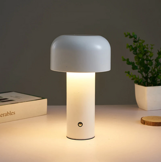 Rechargeable USB-C mushroom lamp wide — portable warm