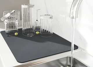rubber drain pad kitchen drying mat anti slip water absorbing detail