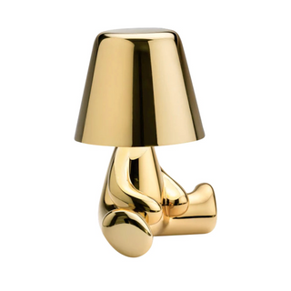 Gold Italian rechargeable lamp front — touch dimmable design
