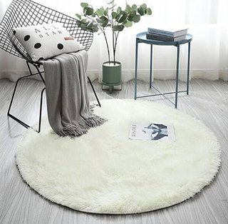 round cream soft kilim polyester area rug home carpet side view