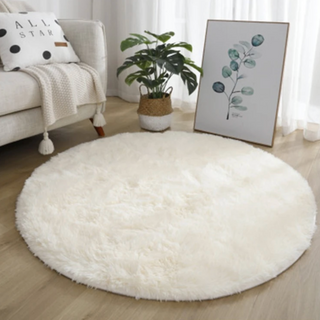 round cream soft kilim polyester area rug home carpet close-up