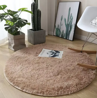 round caramel kilim design polyester area rug floor mat close-up
