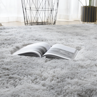 fluffy dark grey contare lisboa plush floor mat non slip set view