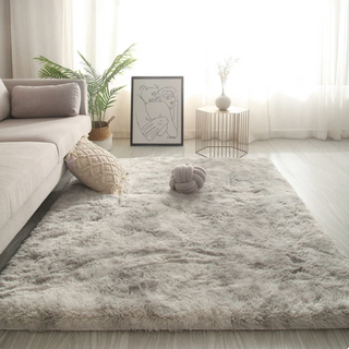 fluffy light grey modern kilim non slip plush carpet close-up