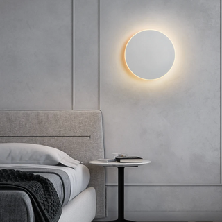 Round touch control wall light illuminated — contemporary LED sconce