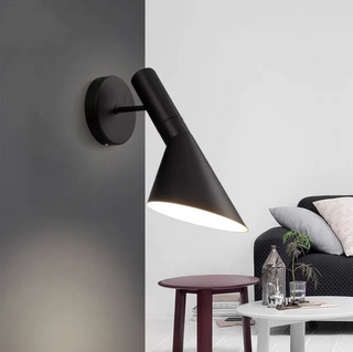 ZITA black wall lamp in interior setting — matte LED Italian sconce