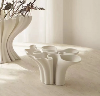 ceramic vase handmade porcelain flower holder elegant white decor lifestyle view