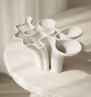 ceramic vase handmade porcelain flower holder elegant white decor top view