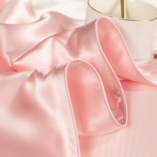 mulberry silk bedding luxury blush rose breathable hypoallergenic 22mm silk top view