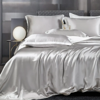 mulberry silk bedding luxury silk bedding set pillowcases duvet cover close-up