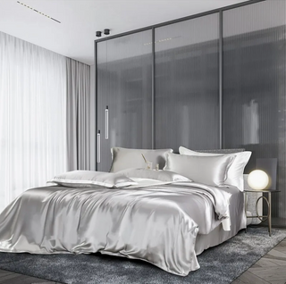 mulberry silk bedding luxury silk bedding set pillowcases duvet cover side view