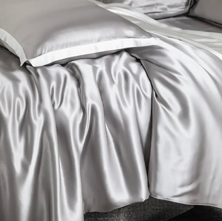 mulberry silk bedding luxury silk bedding set pillowcases duvet cover angle view