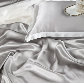 mulberry silk bedding luxury silk bedding set pillowcases duvet cover lifestyle view