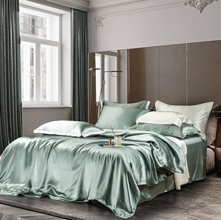 mulberry silk bedding luxury silk bedding set silky pillowcases duvet cover side view
