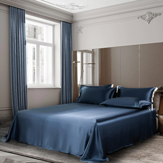 mulberry silk bedding luxury breathable hypoallergenic soft sheets duvet cover set angle view