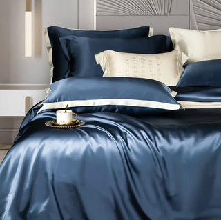 mulberry silk bedding luxury breathable hypoallergenic soft sheets duvet cover set close-up