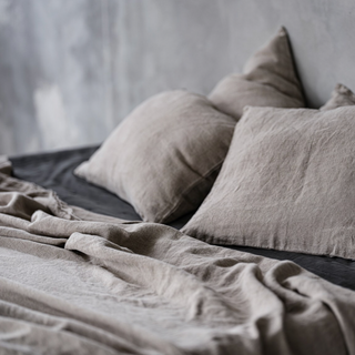 linen bed sheet mikonos stone washed flat sheet cool summer sleep detail