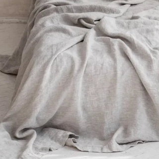 linen bed sheet pure stone washed bedding hot sleepers stone grey set view