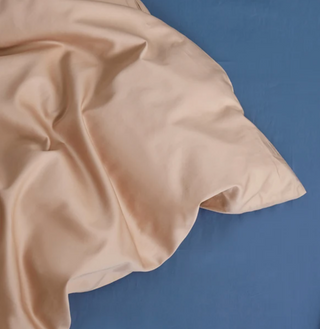egyptian cotton bedding palma premium 600 thread count duvet cover set light brown angle view