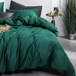 egyptian cotton bedding palma premium green duvet cover set 600 thread count close-up