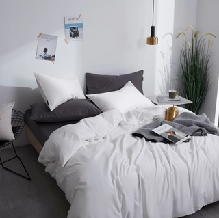 egyptian cotton bedding palma premium 600tc duvet cover set white side view