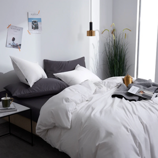 egyptian cotton bedding palma premium 600tc duvet cover set white set view