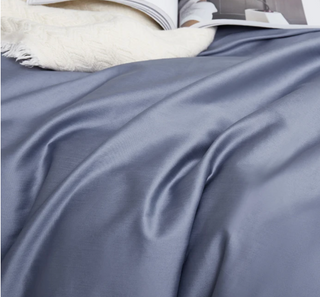egyptian cotton bedding premium blue grey set 600 thread count luxury duvet cover angle view