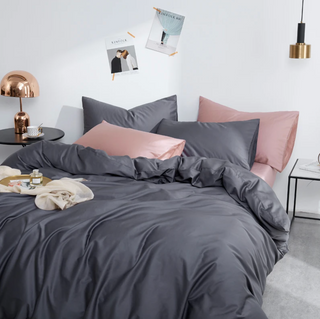 egyptian cotton bedding palma premium grey 600 thread count set detail