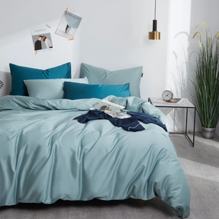 egyptian cotton bedding palma premium 600tc luxury duvet cover set teal close-up