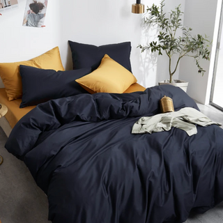 egyptian cotton bedding premium dark navy duvet cover set 600tc luxury detail
