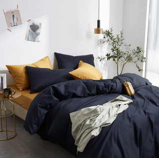 egyptian cotton bedding premium dark navy duvet cover set 600tc luxury set view