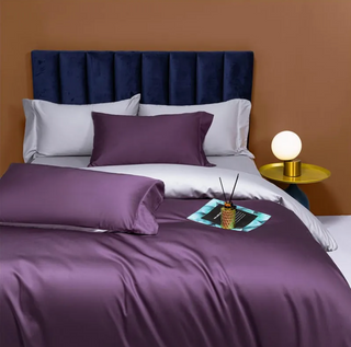 egyptian cotton bedding luxury purple 800 thread count sheets duvet cover detail