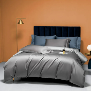 egyptian cotton bedding luxury 4 piece duvet cover set silky soft sheets side view