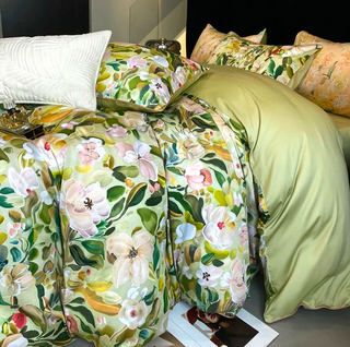egyptian cotton duvet cover blossom floral bedding set 600tc soft breathable set view