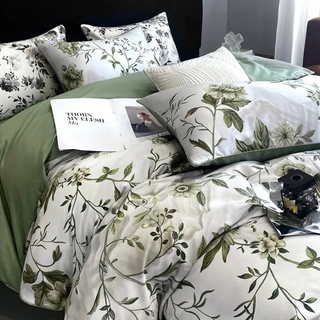 egyptian cotton duvet cover blossom floral bedding set 600tc luxury sheets close-up