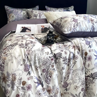 egyptian cotton duvet cover 600 thread count floral design bedding set close-up
